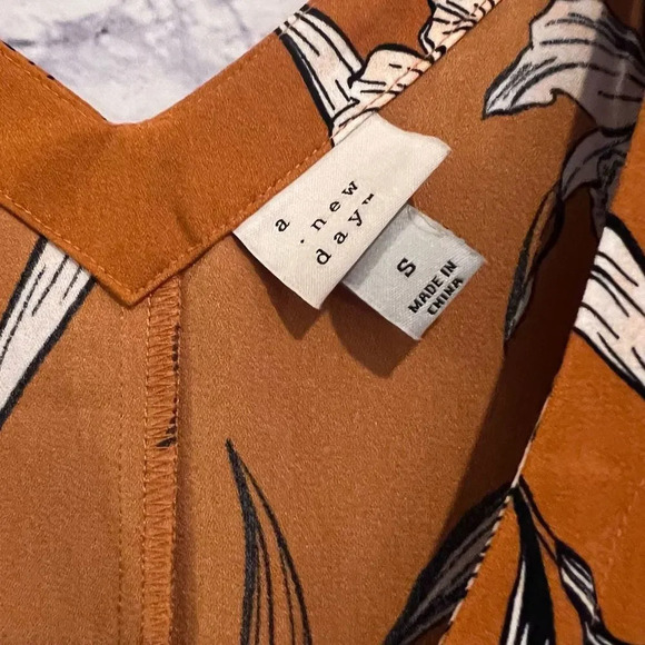 A New Day Orange‎ Floral Shift Dress Cap Sleeve - Picture 6 of 7